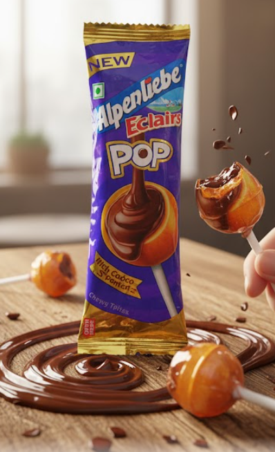 Alpenliebe Eclairs Rich Choco Center Lolly pop